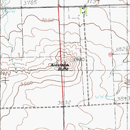 Topographic Map of Antelope Butte, MT