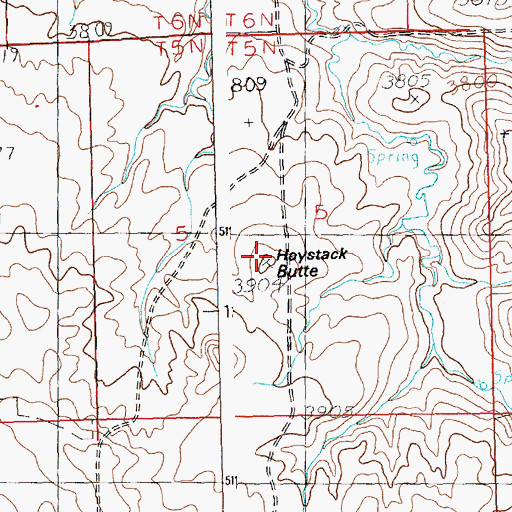 Topographic Map of Haystack Butte, MT