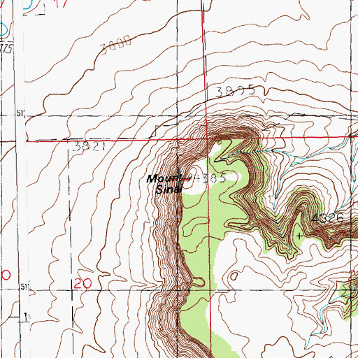 Topographic Map of Mount Sinai, MT