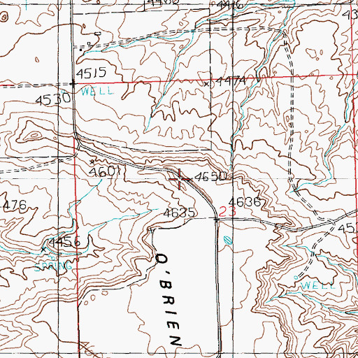 Topographic Map of O'Brien Hill, MT