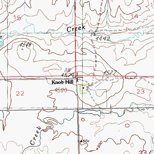 Topographic Map of Knob Hill, MT