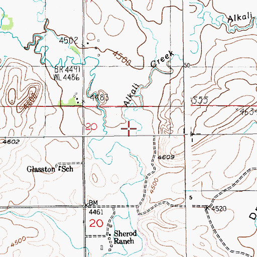 Topographic Map of Alkali Creek, MT