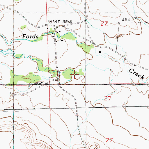 Topographic Map of Maiden Creek, MT