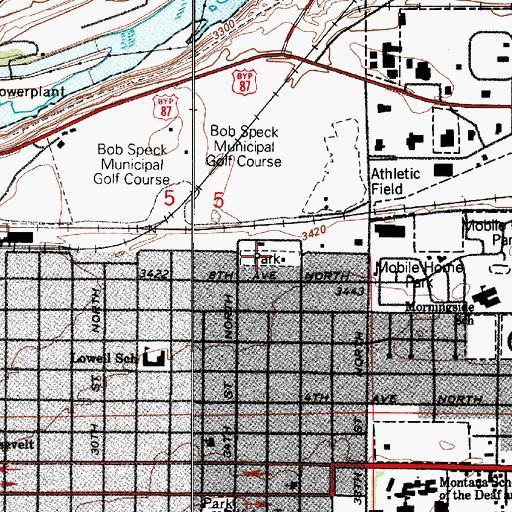 Topographic Map of Graybill Park, MT