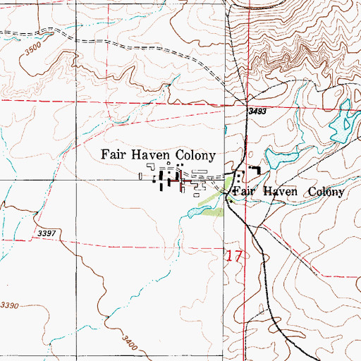 Topographic Map of Fair Haven Colony, MT