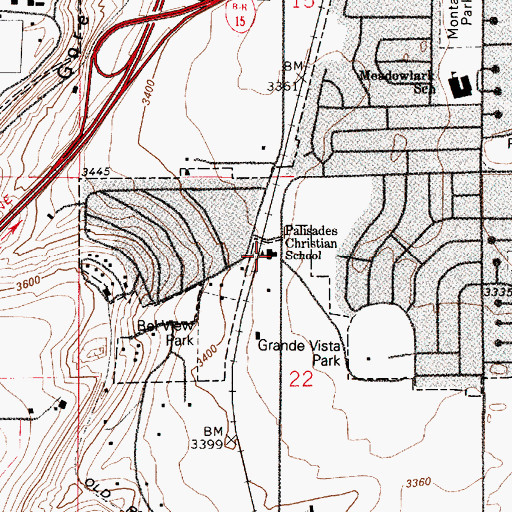 Topographic Map of Palisades Christian School, MT
