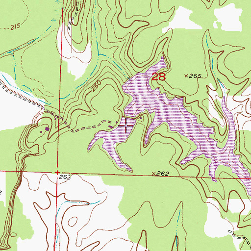 Topographic Map of Lake Jew Jon Upper Dam, AR
