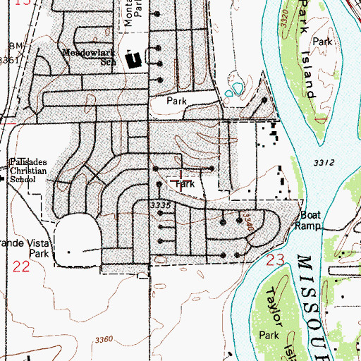 Topographic Map of Fox Hollow Park, MT