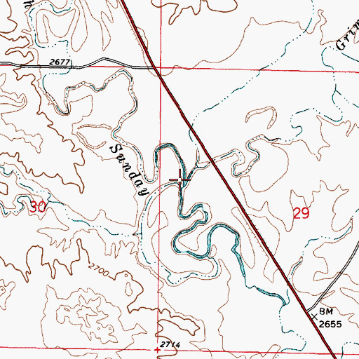 Topographic Map of Grimes Creek, MT