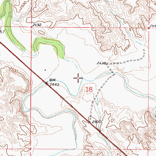 Topographic Map of North Sunday Creek, MT