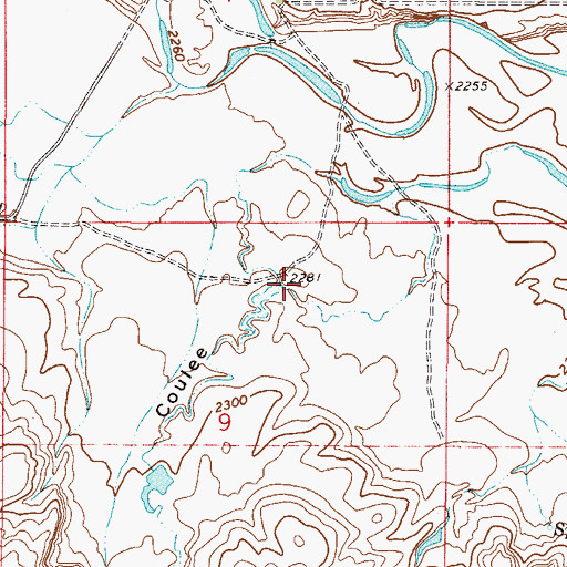 Topographic Map of Jakes Coulee, MT