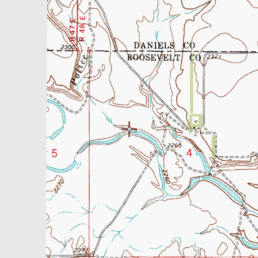 Topographic Map of Police Creek, MT
