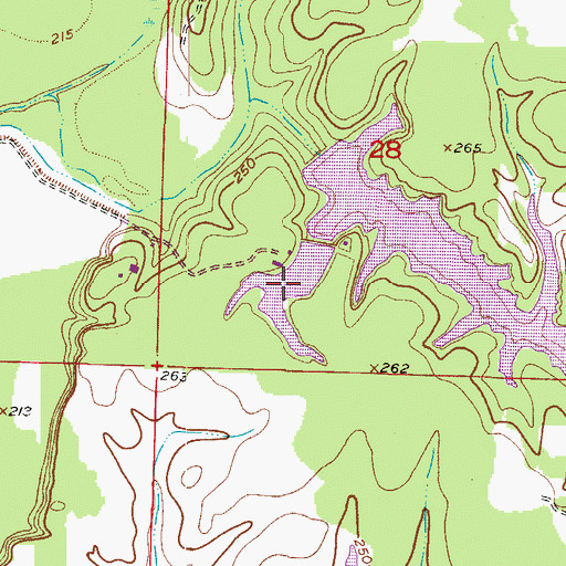 Topographic Map of Upper Jew-Jon Lake, AR