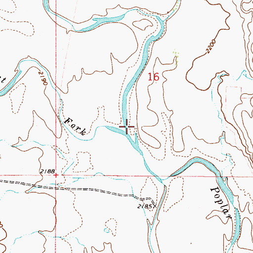 Topographic Map of West Fork Poplar River, MT