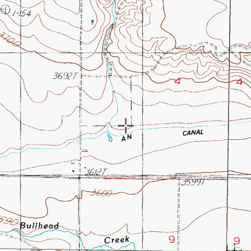 Topographic Map of AN Canal, MT