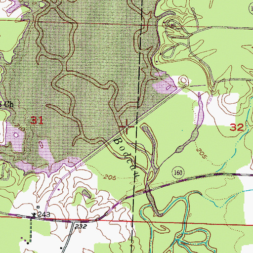 Topographic Map of Percy Cobb Dam, AR