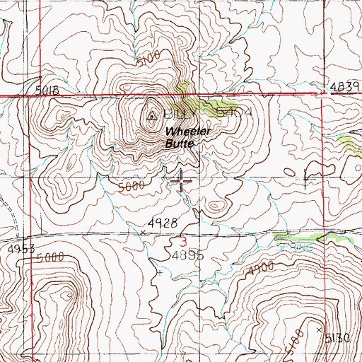 Topographic Map of Wheeler Butte, MT