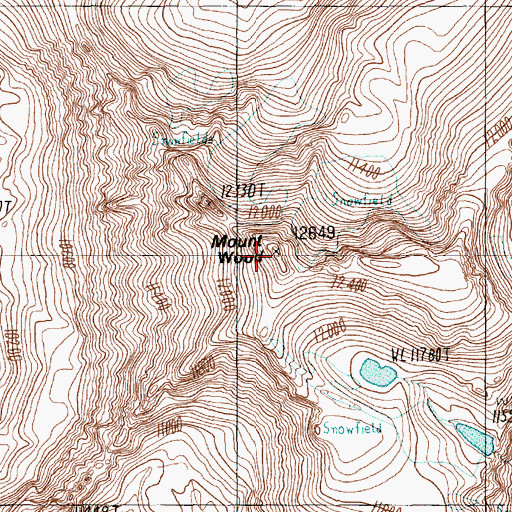 Topographic Map of Mount Wood, MT