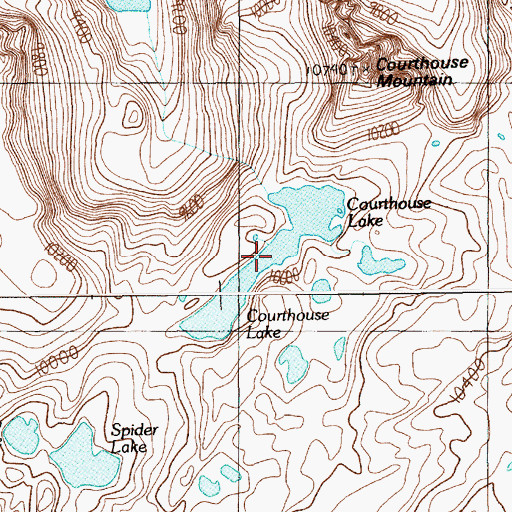 Topographic Map of Courthouse Lake, MT