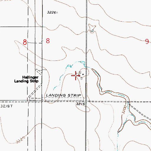 Topographic Map of Hellinger Airport, MT