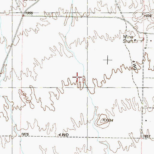 Topographic Map of Mill Wash, AZ