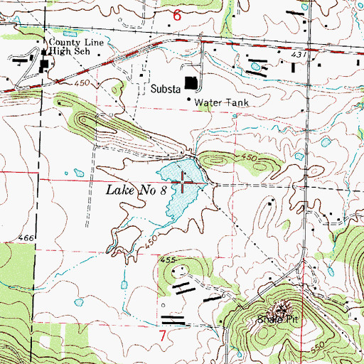 Topographic Map of Six Mile Creek Watershed Site Eight Dam, AR
