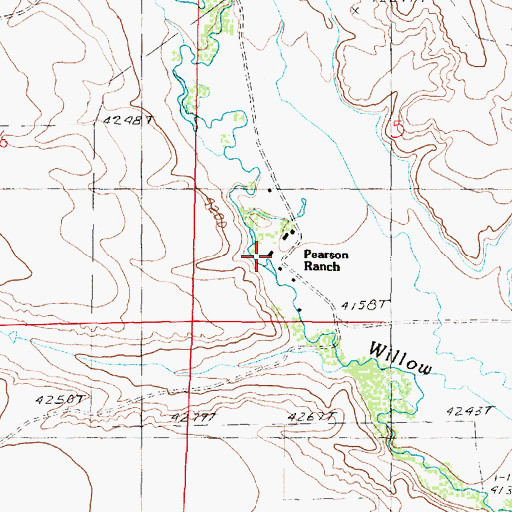 Topographic Map of Pearson Ranch, MT