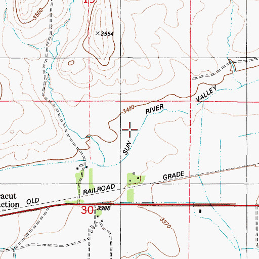 Topographic Map of Sun River Valley Ditch, MT