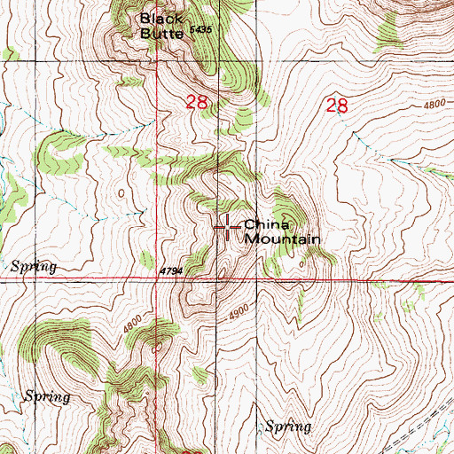 Topographic Map of China Mountain, MT