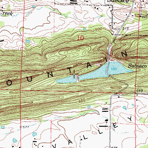 Topographic Map of Subiaco Dam Upper, AR
