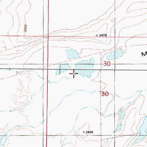 Topographic Map of Hunters Creek, MT