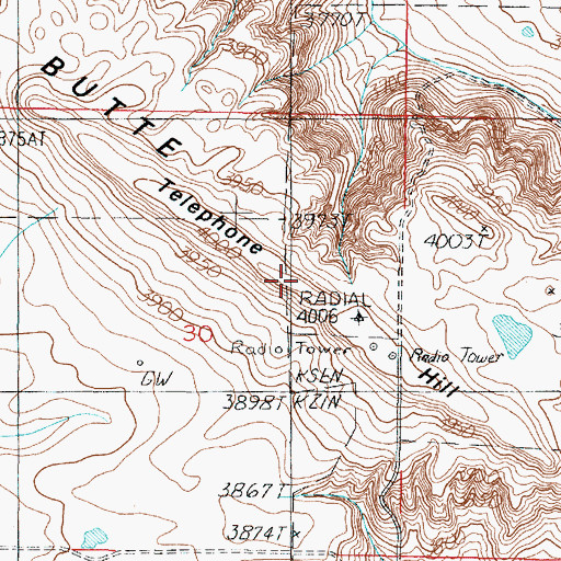 Topographic Map of Telephone Hill, MT
