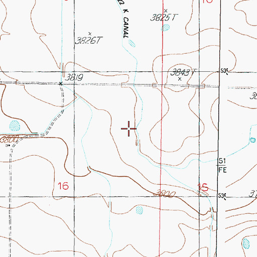 Topographic Map of Twentytwo K Canal, MT