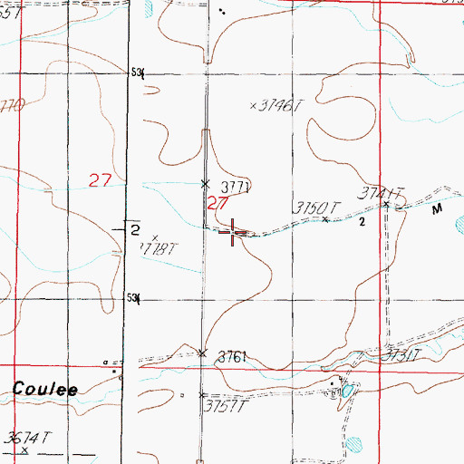 Topographic Map of Two M Canal, MT