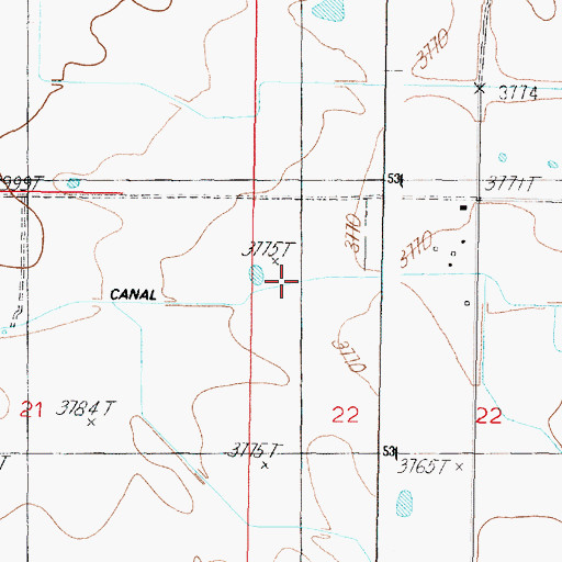 Topographic Map of M Canal, MT