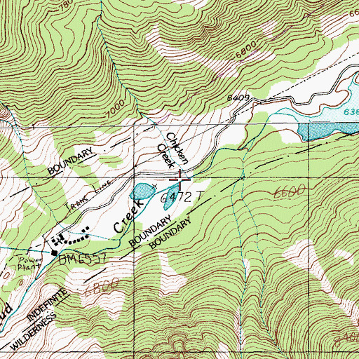 Topographic Map of Chicken Creek, MT