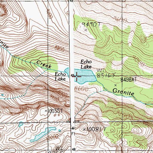 Topographic Map of Echo Lake, MT