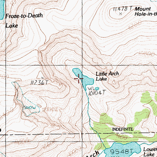 Topographic Map of Little Arch Lake, MT