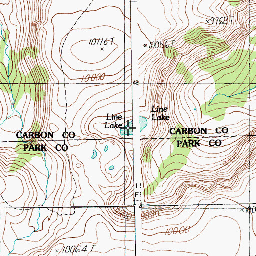 Topographic Map of Line Lake, MT