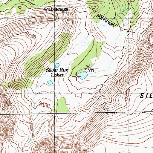 Topographic Map of Silver Run Lakes, MT