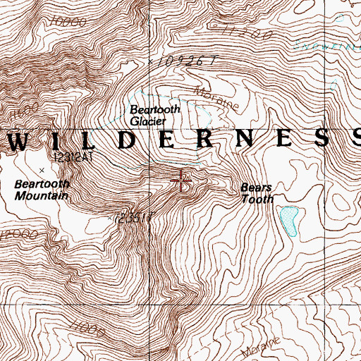Topographic Map of Bears Tooth, MT