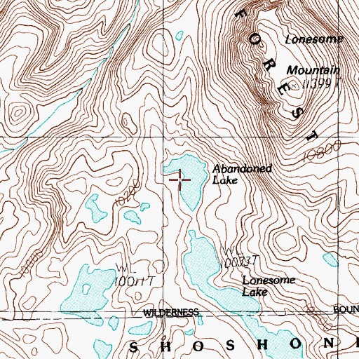 Topographic Map of Abandoned Lake, MT