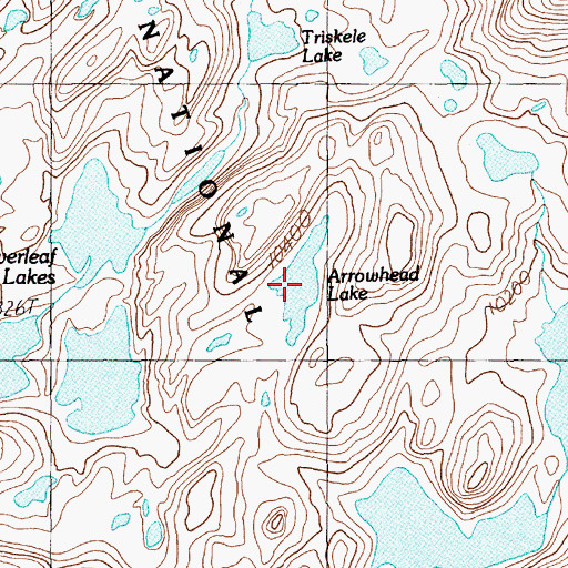 Topographic Map of Arrowhead Lake, MT