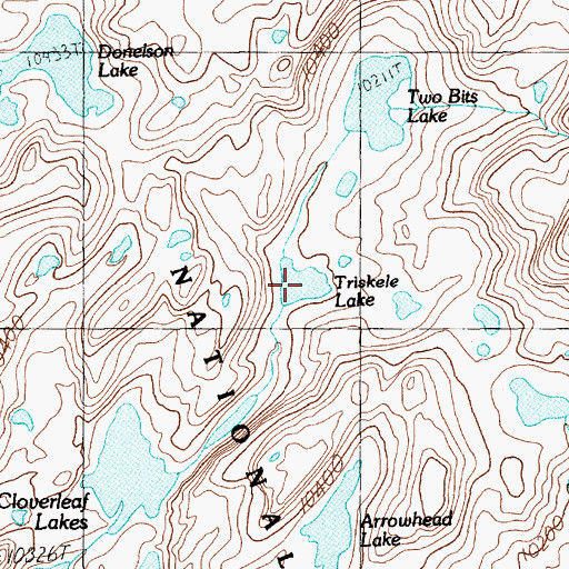 Topographic Map of Triskele Lake, MT