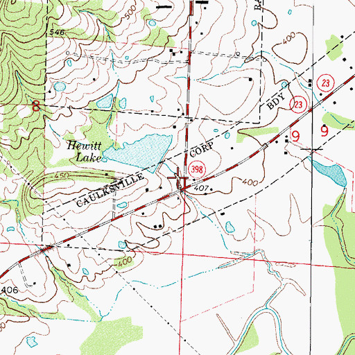 Topographic Map of Hewitt Lake Dam, AR