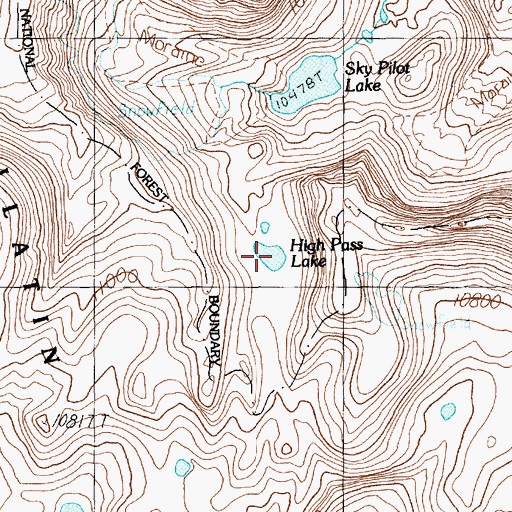 Topographic Map of High Pass Lake, MT