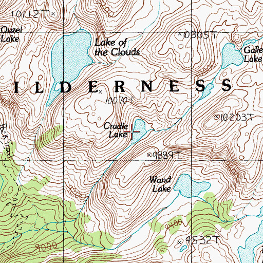 Topographic Map of Cradle Lake, MT