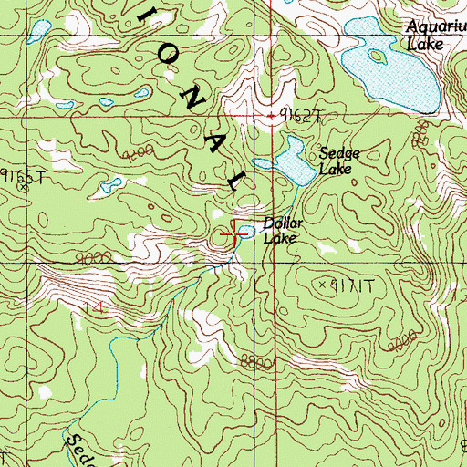 Topographic Map of Dollar Lake, MT