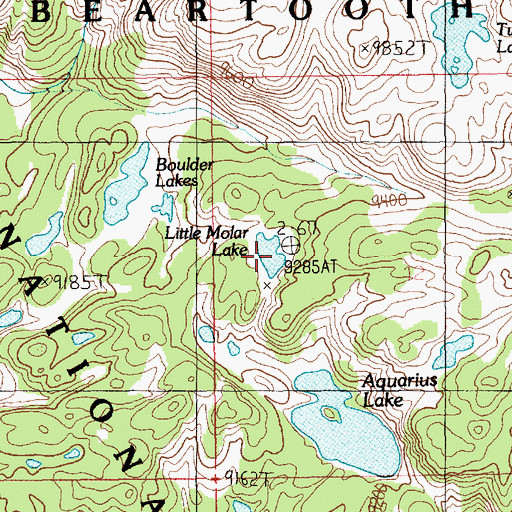 Topographic Map of Little Molar Lake, MT