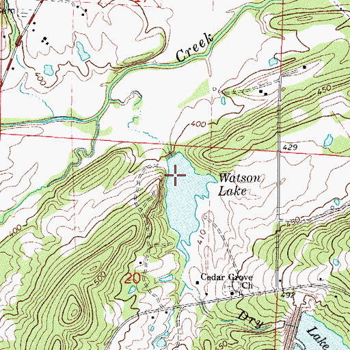 Topographic Map of Watson Lake Dam, AR